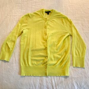 JCrew Cardigan Sweater Bright Yellow Sz Small